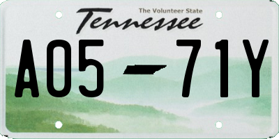 TN license plate A0571Y