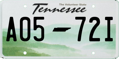 TN license plate A0572I