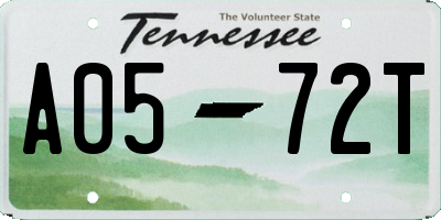 TN license plate A0572T