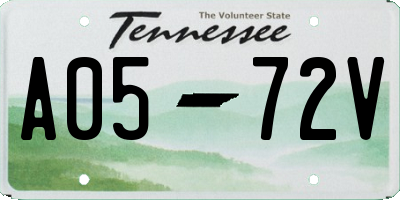 TN license plate A0572V