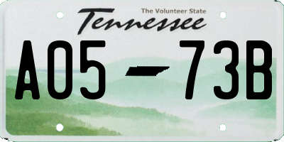 TN license plate A0573B