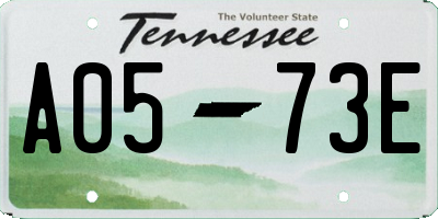 TN license plate A0573E