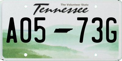 TN license plate A0573G