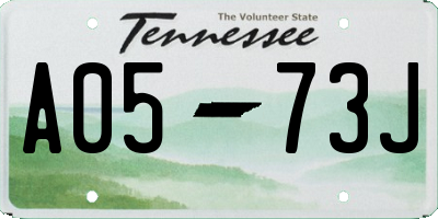 TN license plate A0573J