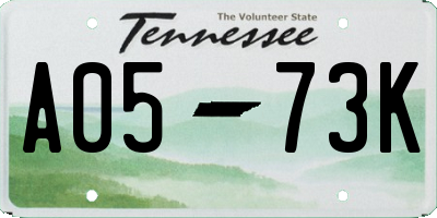 TN license plate A0573K