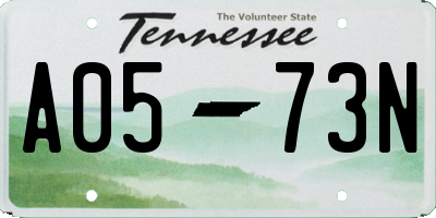 TN license plate A0573N