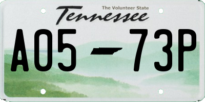 TN license plate A0573P