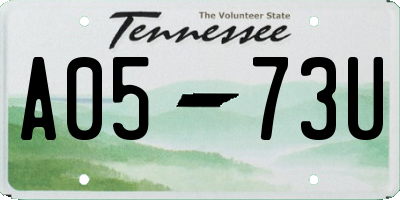 TN license plate A0573U