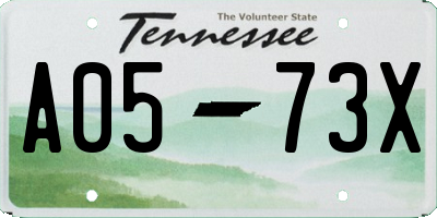 TN license plate A0573X