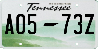 TN license plate A0573Z