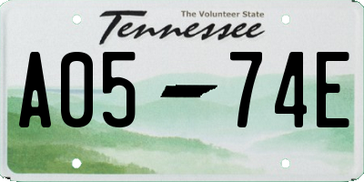 TN license plate A0574E