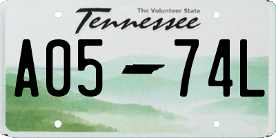 TN license plate A0574L