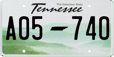 TN license plate A0574O