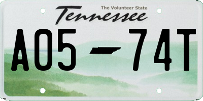 TN license plate A0574T