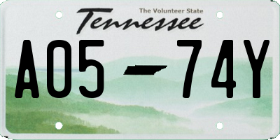 TN license plate A0574Y