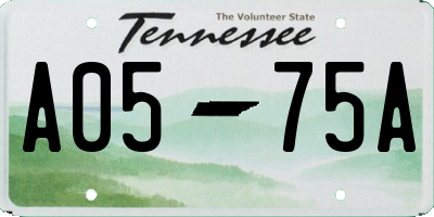 TN license plate A0575A