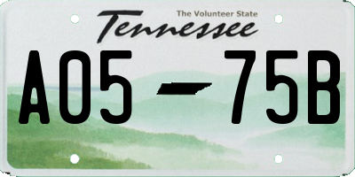 TN license plate A0575B