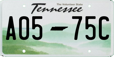 TN license plate A0575C