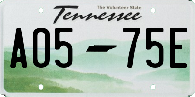 TN license plate A0575E