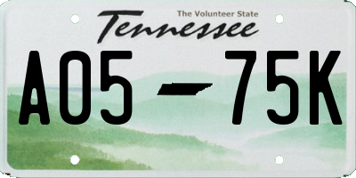 TN license plate A0575K