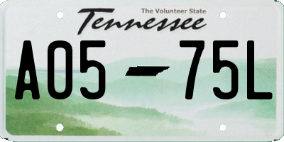 TN license plate A0575L