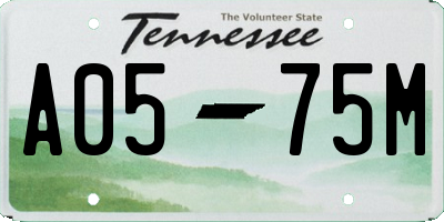 TN license plate A0575M