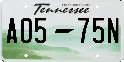 TN license plate A0575N