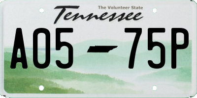 TN license plate A0575P