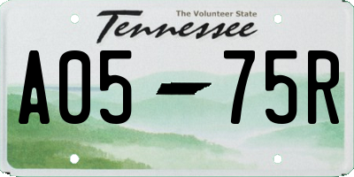 TN license plate A0575R