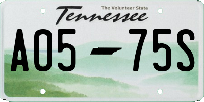 TN license plate A0575S