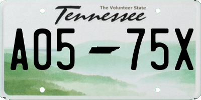 TN license plate A0575X