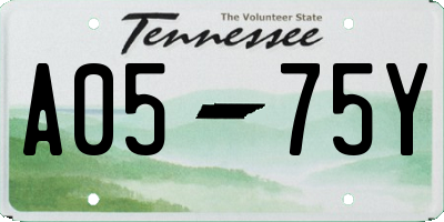 TN license plate A0575Y