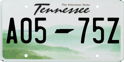 TN license plate A0575Z