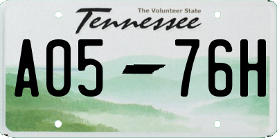 TN license plate A0576H