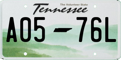 TN license plate A0576L