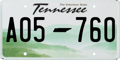 TN license plate A0576O