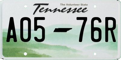 TN license plate A0576R