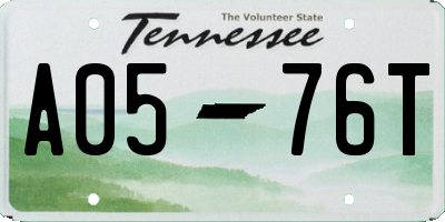 TN license plate A0576T