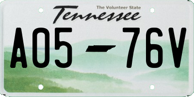 TN license plate A0576V