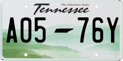 TN license plate A0576Y