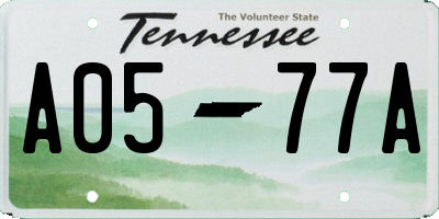 TN license plate A0577A