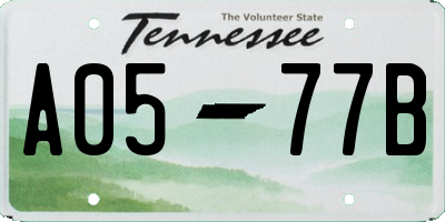 TN license plate A0577B