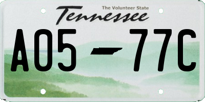 TN license plate A0577C