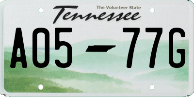 TN license plate A0577G