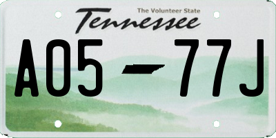 TN license plate A0577J