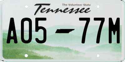 TN license plate A0577M