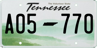 TN license plate A0577O