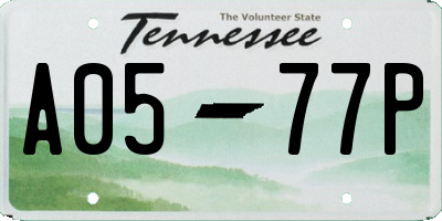 TN license plate A0577P