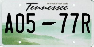 TN license plate A0577R