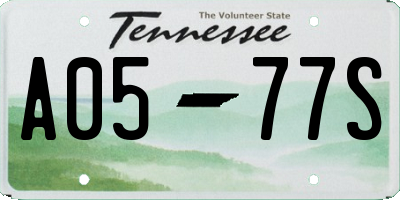 TN license plate A0577S